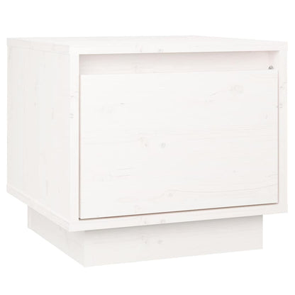 Comodini 2 pz Bianchi 35x34x32 cm in Legno Massello di Pino
