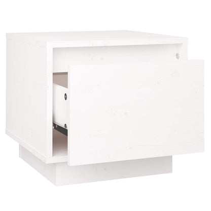 Comodini 2 pz Bianchi 35x34x32 cm in Legno Massello di Pino