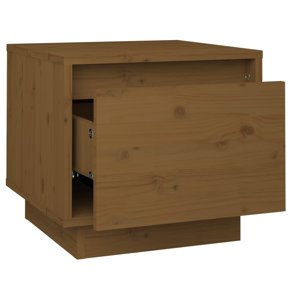 Comodini 2 pz Ambrati 35x34x32 cm in Legno Massello di Pino - homemem39