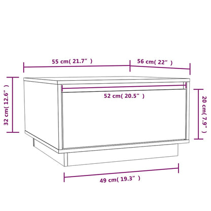 Tavolino da Salotto 55x56x32 cm Legno Massello di Pino | homemem39