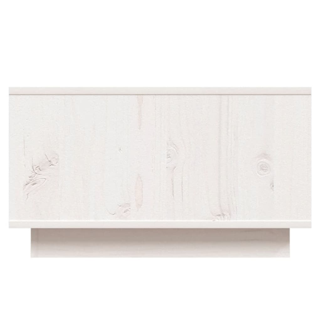 Tavolino da Salotto Bianco 55x56x32 cm Legno Massello di Pino - homemem39
