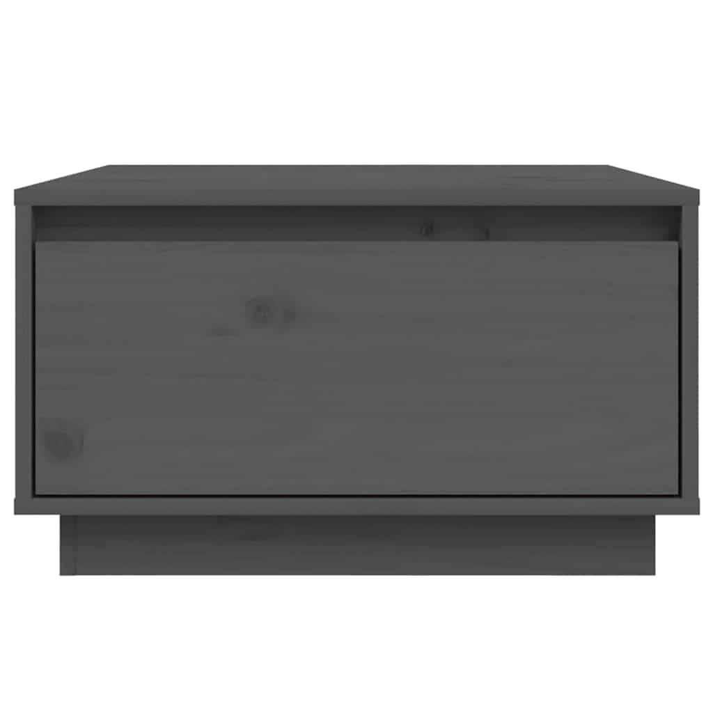 Tavolino da Salotto Grigio 55x56x32 cm Legno Massello di Pino | homemem39