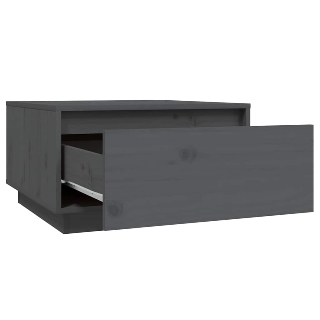 Tavolino da Salotto Grigio 55x56x32 cm Legno Massello di Pino | homemem39