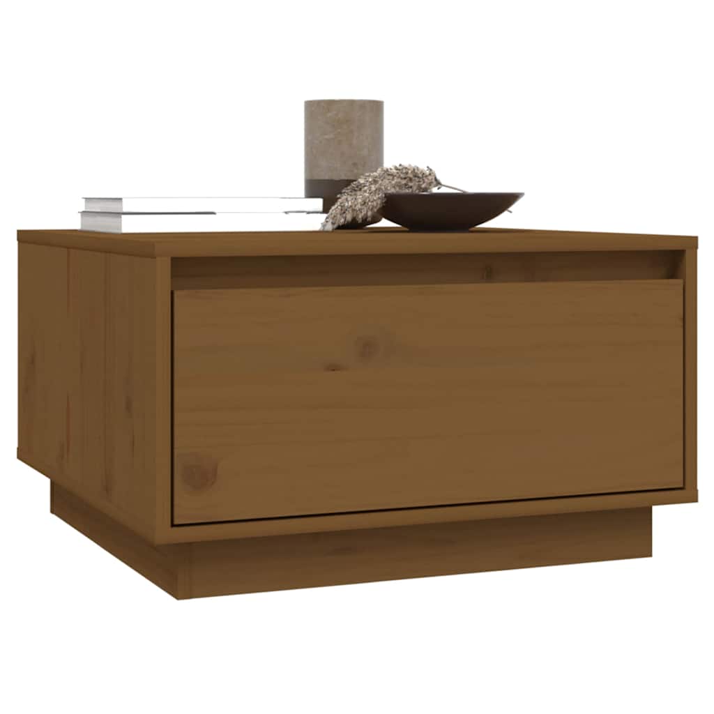 Tavolino da Salotto ambra 55x56x32 cm in Legno Massello di Pino