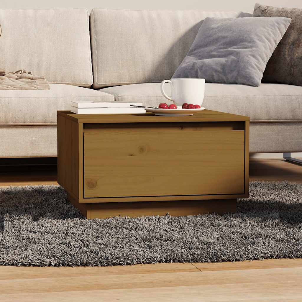 Tavolino da Salotto ambra 55x56x32 cm in Legno Massello di Pino | homemem39