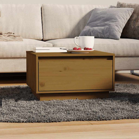 Tavolino da Salotto ambra 55x56x32 cm in Legno Massello di Pino | homemem39