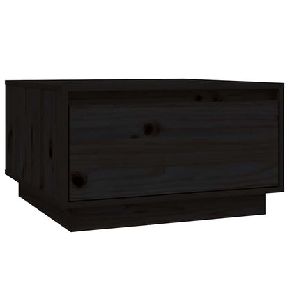 Tavolino da Salotto Nero 55x56x32 cm in Legno Massello di Pino | homemem39