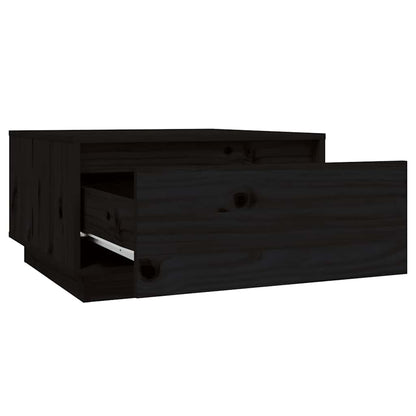 Tavolino da Salotto Nero 55x56x32 cm in Legno Massello di Pino | homemem39