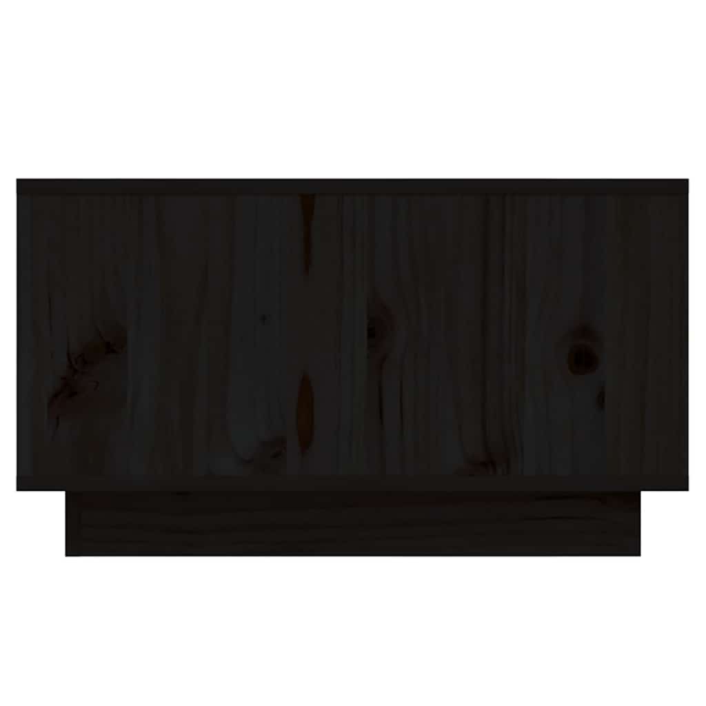 Tavolino da Salotto Nero 55x56x32 cm in Legno Massello di Pino | homemem39
