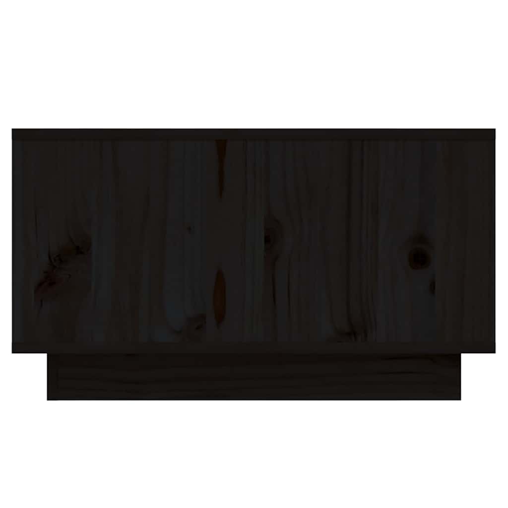 Tavolino da Salotto Nero 55x56x32 cm in Legno Massello di Pino