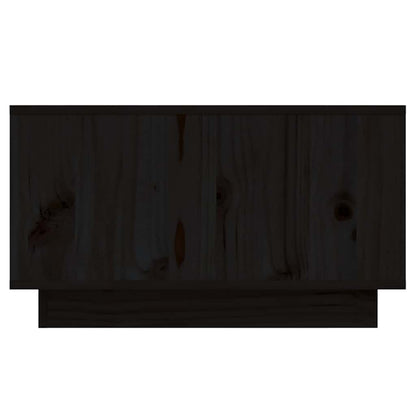 Tavolino da Salotto Nero 55x56x32 cm in Legno Massello di Pino