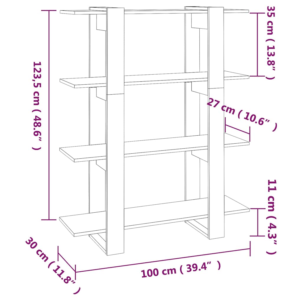 Libreria/Divisorio Bianco 100x30x123,5 cm