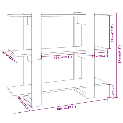 Libreria/Divisorio Bianco Lucido 100x30x87 cm | homemem39