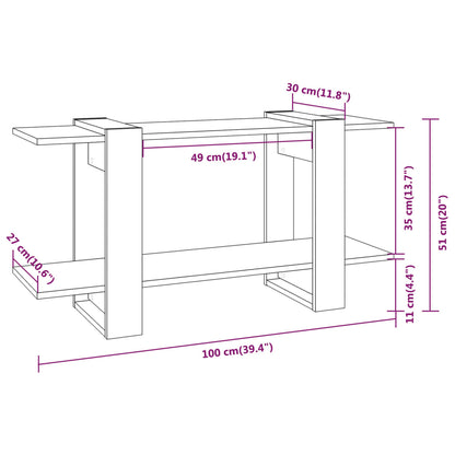 Libreria Grigio Cemento 100x30x51 cm in Legno Multistrato | homemem39