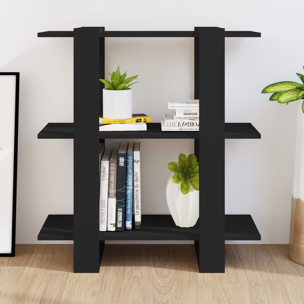 Libreria/Divisorio Nero 80x30x87 cm | homemem39