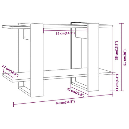 Libreria/Divisorio Nero 80x30x51 cm