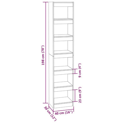 Libreria/Divisorio Nero 40x30x198 cm