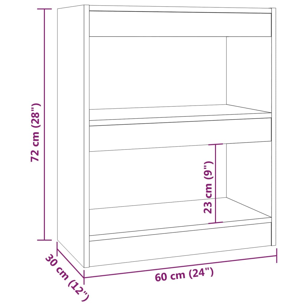 Libreria/Divisorio Grigio Cemento 60x30x72 cm | homemem39