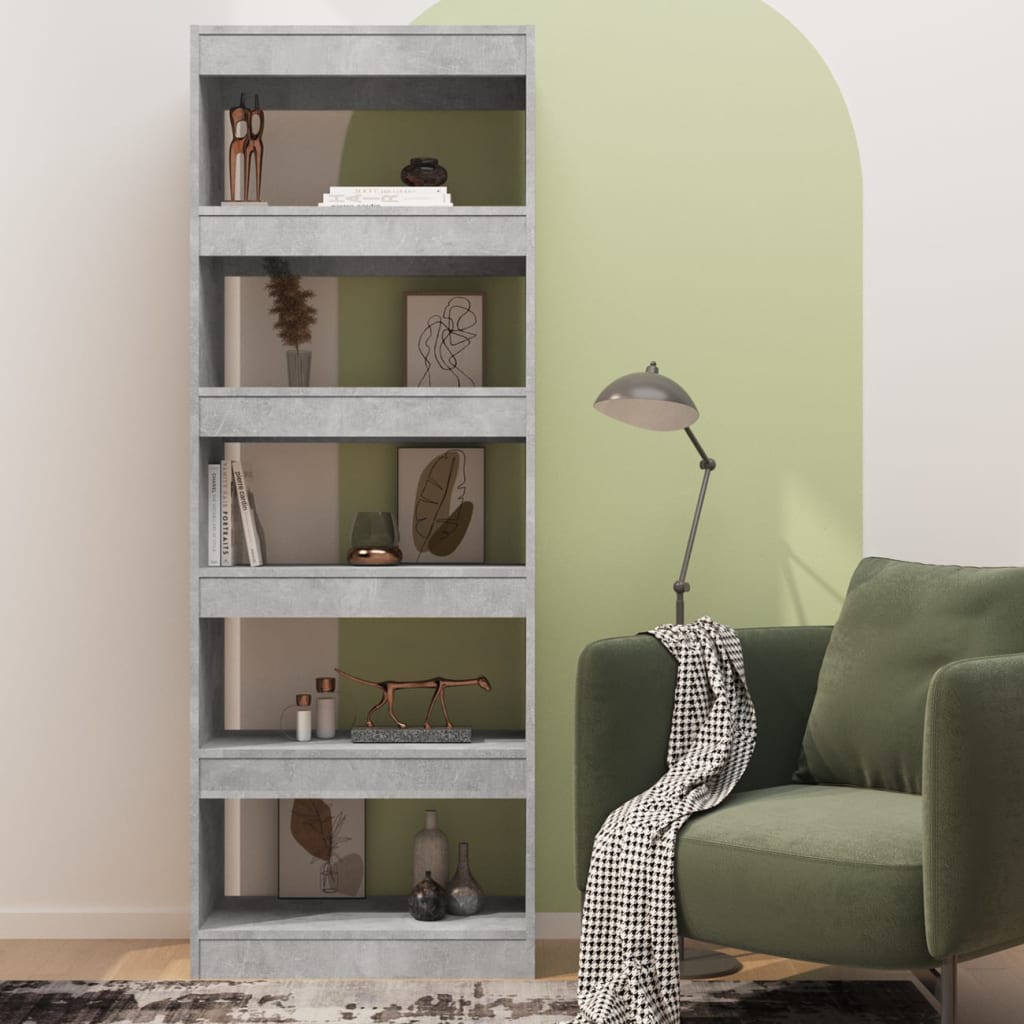 Libreria/Divisorio Grigio Cemento 60x30x166 cm in Truciolato | homemem39