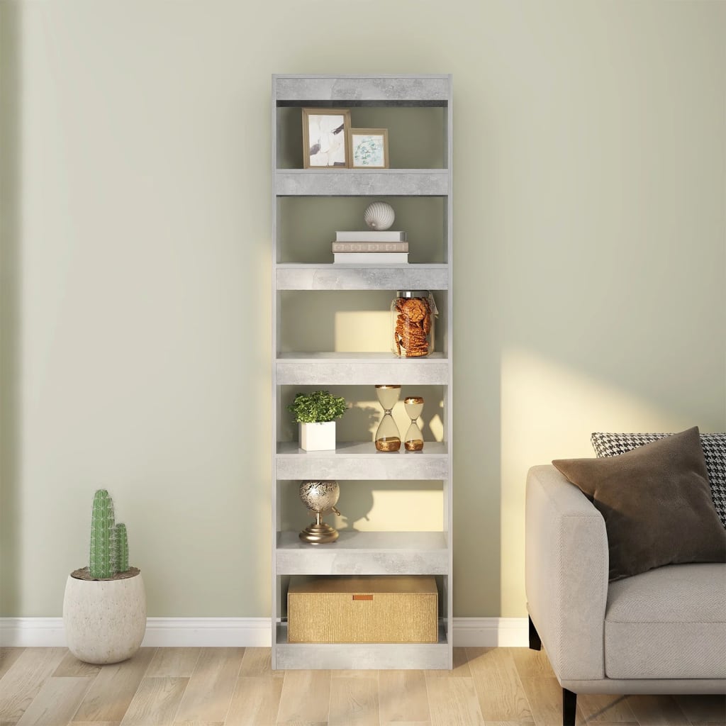 Libreria/Divisorio Grigio Cemento 60x30x198 cm | homemem39