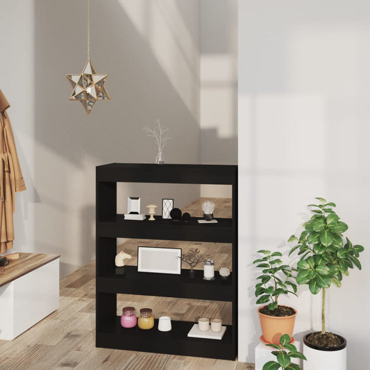 Libreria/Divisorio Nero 80x30x103 cm in Legno Multistrato | homemem39