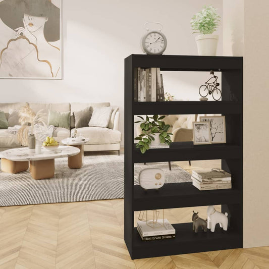 Libreria/Divisorio Nero 80x30x135 cm in Truciolato | homemem39