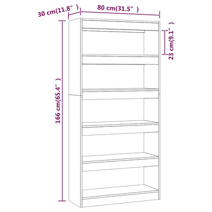 Libreria/Divisorio Nero 80x30x166 cm in Truciolato | homemem39