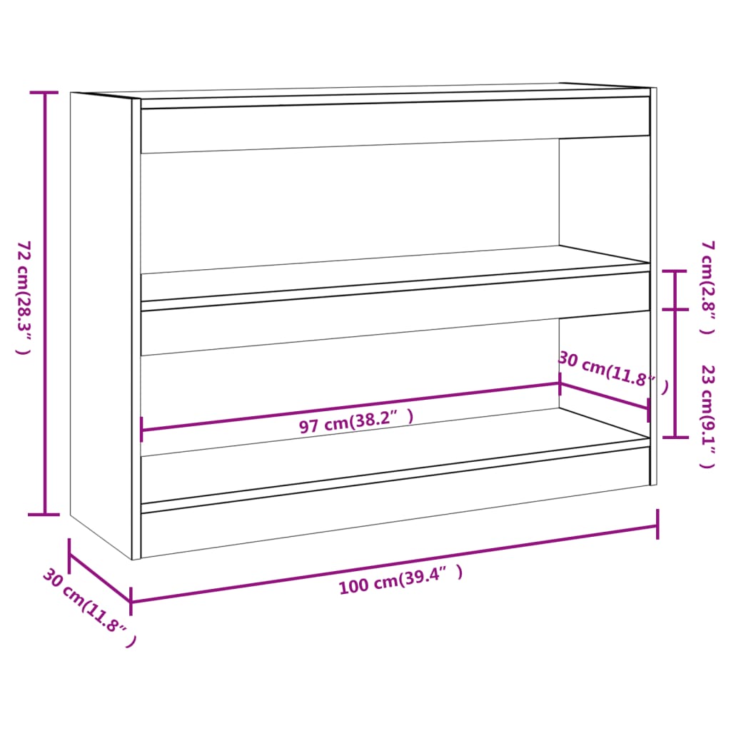 Libreria/Divisorio Bianco Lucido 100x30x72 cm - homemem39