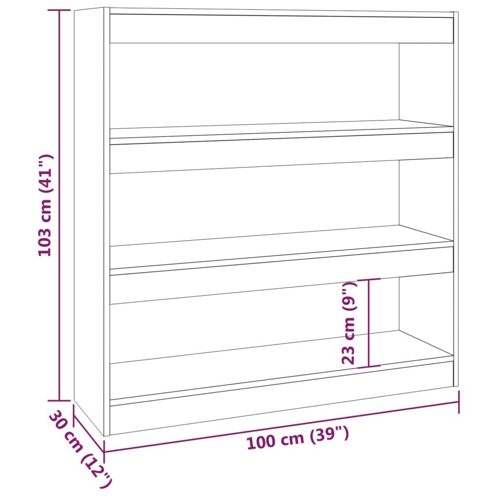 Libreria/Divisorio Grigio Cemento 100x30x103 cm | homemem39