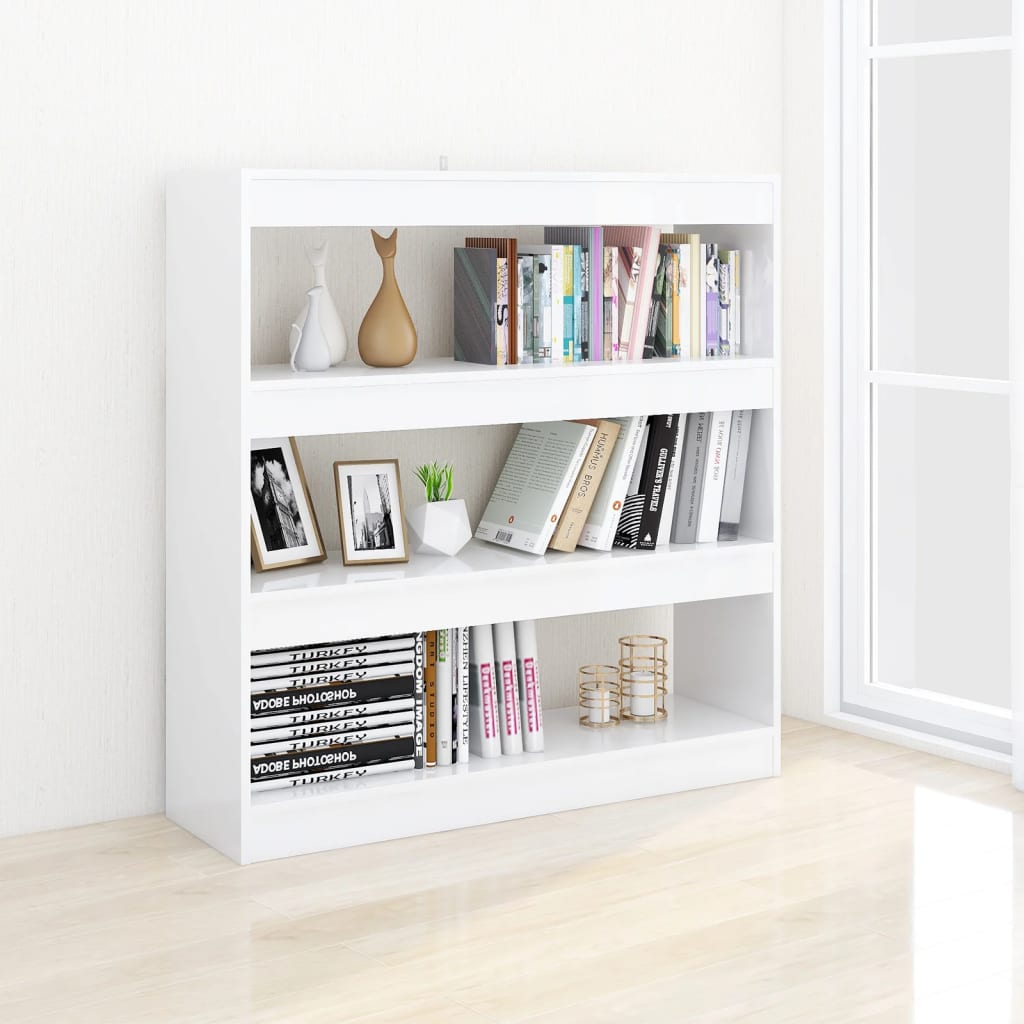 Libreria/Divisorio Bianco Lucido 100x30x103 cm - homemem39