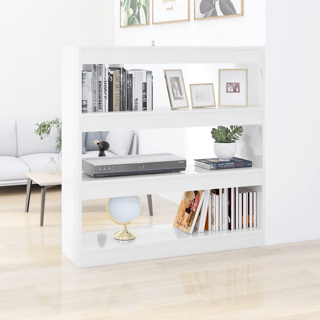 Libreria/Divisorio Bianco Lucido 100x30x103 cm - homemem39