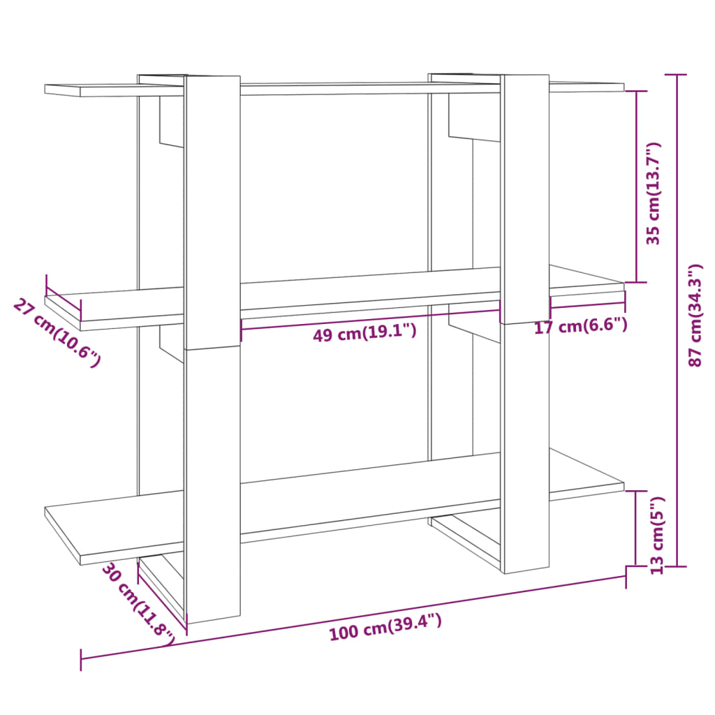 Libreria/Divisorio Grigio Sonoma 100x30x87 cm | homemem39