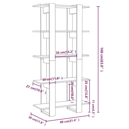 Libreria/Divisorio Grigio Sonoma 80x30x160 cm in Truciolato | homemem39