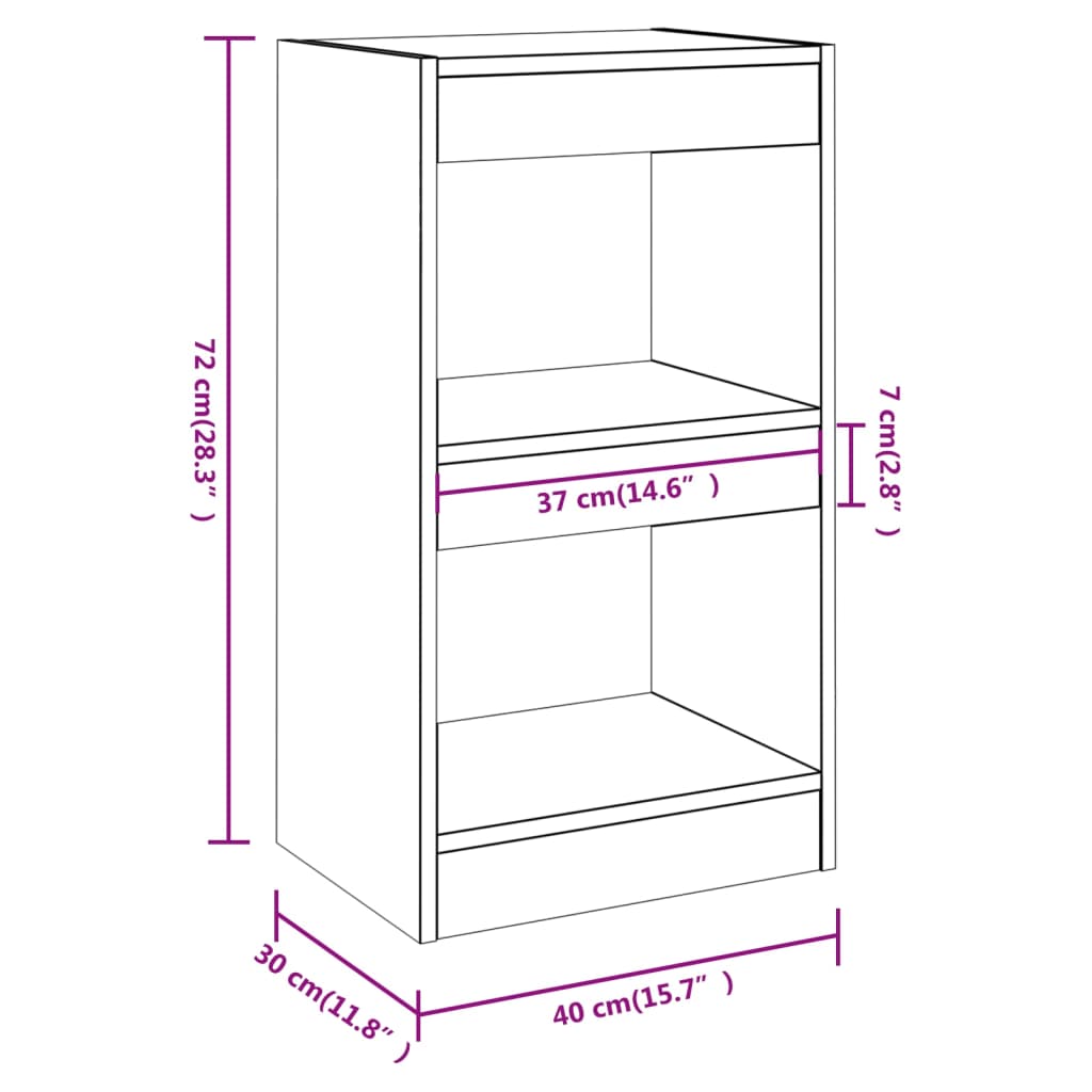Libreria/Divisorio Rovere Fumo 40x30x72 cm | homemem39