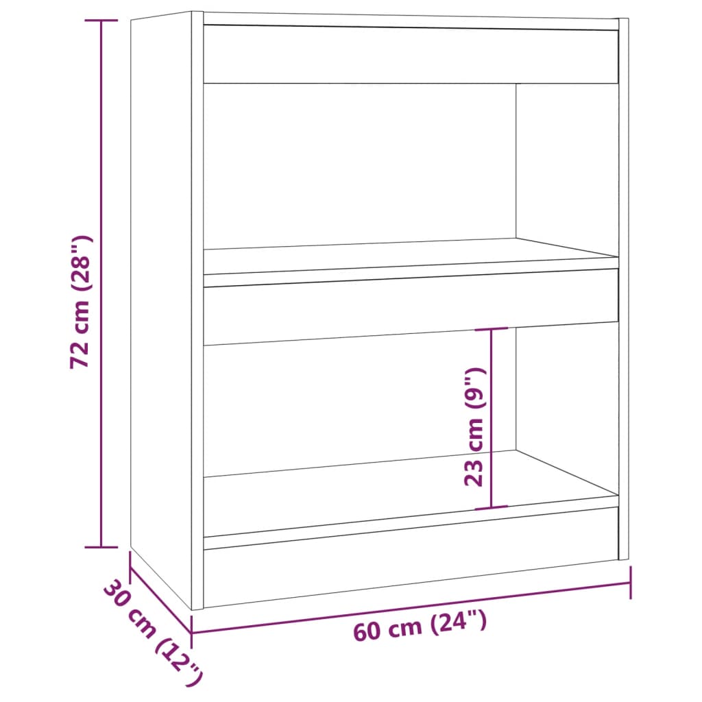 Libreria/Divisorio Grigio Sonoma 60x30x72 cm | homemem39