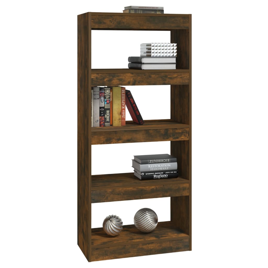 Libreria/Divisorio Rovere Fumo 60x30x135 cm Legno Multistrato | homemem39