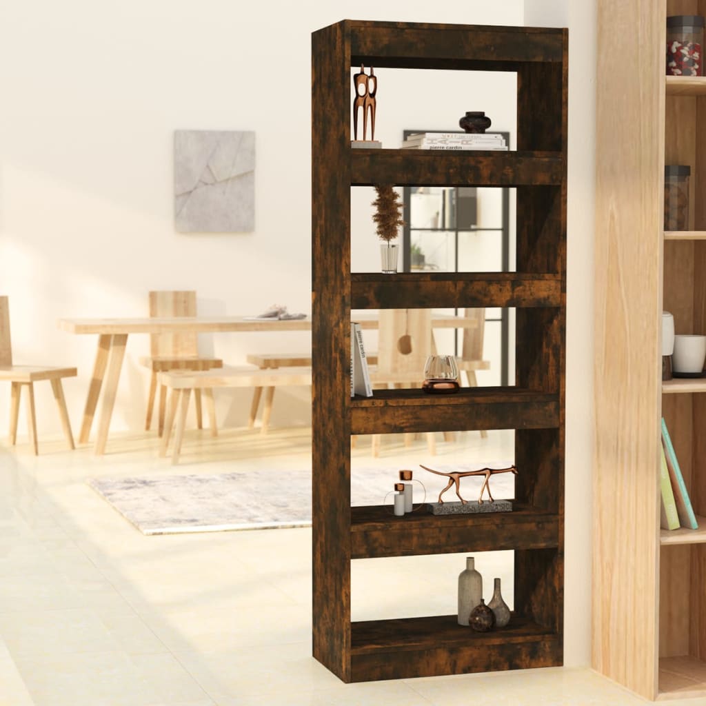 Libreria/Divisorio Rovere Fumo 60x30x166 cm in Truciolato | homemem39