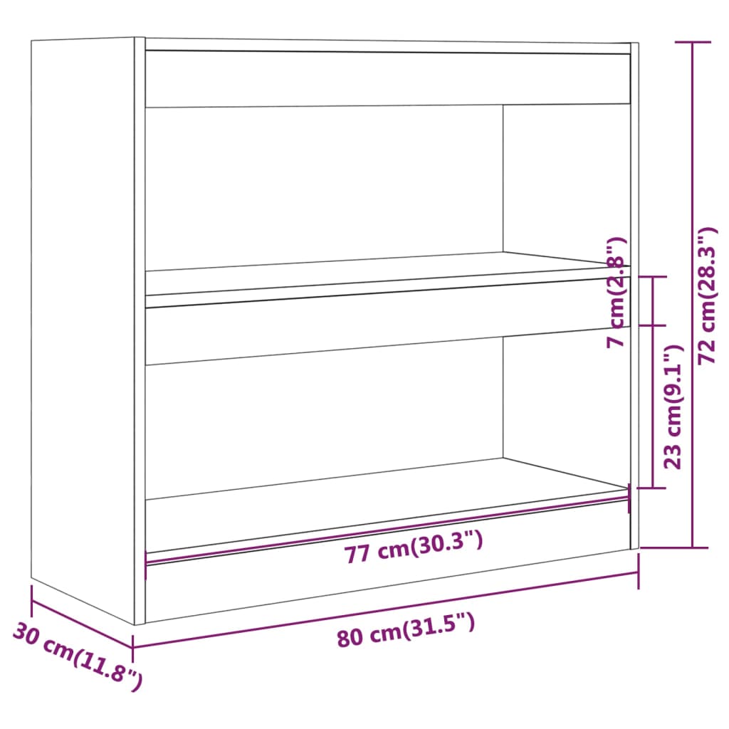 Libreria/Divisorio Grigio Sonoma 80x30x72 cm | homemem39