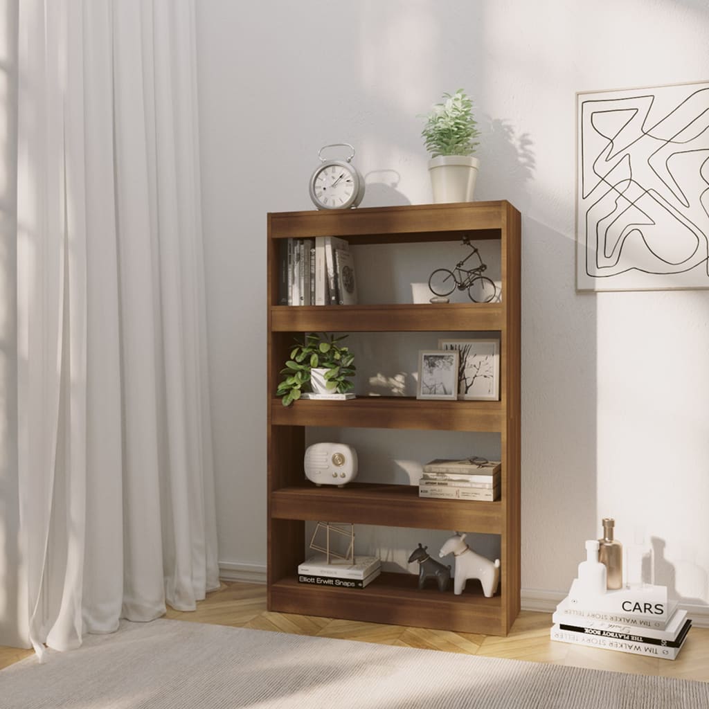 Libreria/Divisorio Rovere Marrone 80x30x135 cm in Truciolato | homemem39