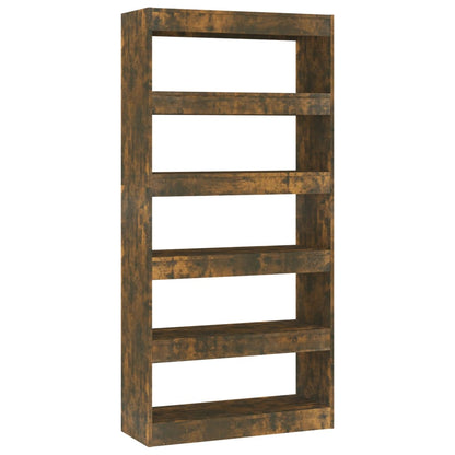 Libreria/Divisorio Rovere Fumo 80x30x166 cm in Truciolato | homemem39