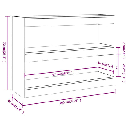 Libreria/Divisorio Rovere Fumo 100x30x72 cm