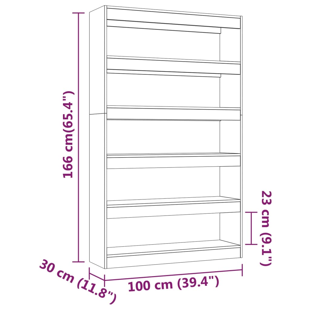 Libreria/Divisorio Grigio Sonoma 100x30x166 cm | homemem39
