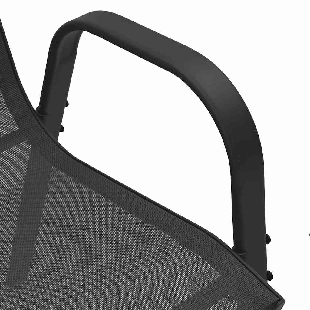 Sedie da Giardino Impilabili 4 pz in Tessuto Textilene Nero - homemem39