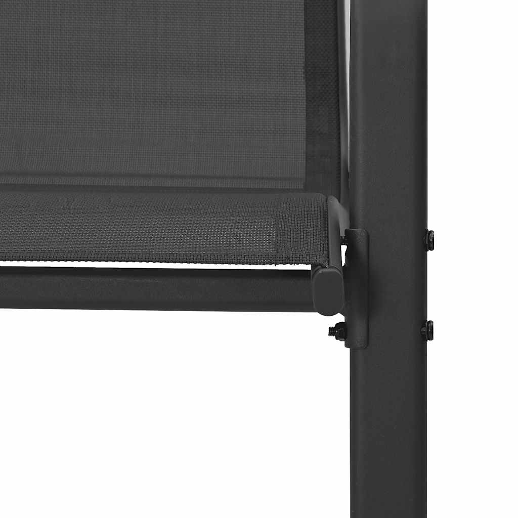 Sedie da Giardino Impilabili 6 pz in Tessuto Textilene Nero - homemem39