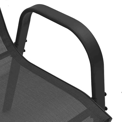 Sedie da Giardino Impilabili 6 pz in Tessuto Textilene Nero - homemem39