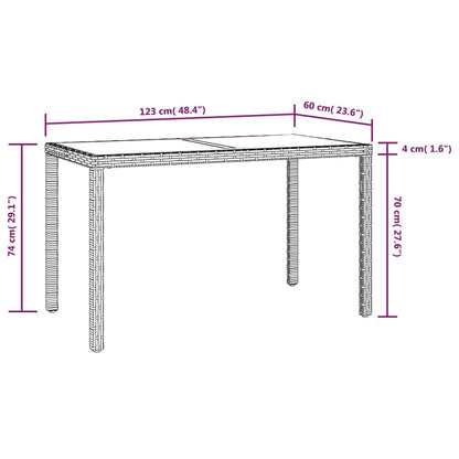 Set da Pranzo da Giardino 3 pz con Cuscini in Polyrattan Beige | homemem39