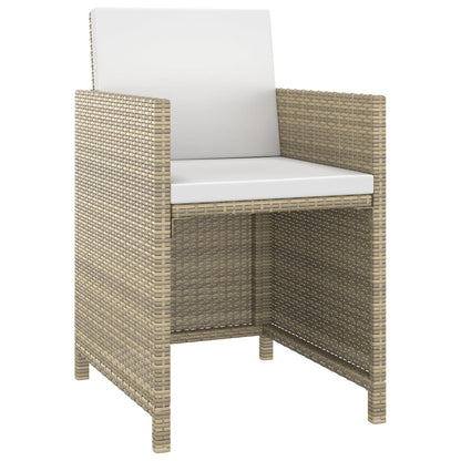Set da Pranzo da Giardino 5 pz con Cuscini Beige in Polyrattan | homemem39