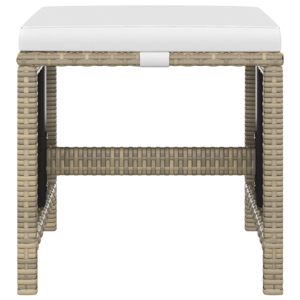 Set da Pranzo da Giardino 5 pz con Cuscini Beige in Polyrattan | homemem39