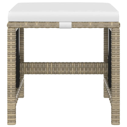 Set da Pranzo da Giardino 5 pz con Cuscini Beige in Polyrattan | homemem39