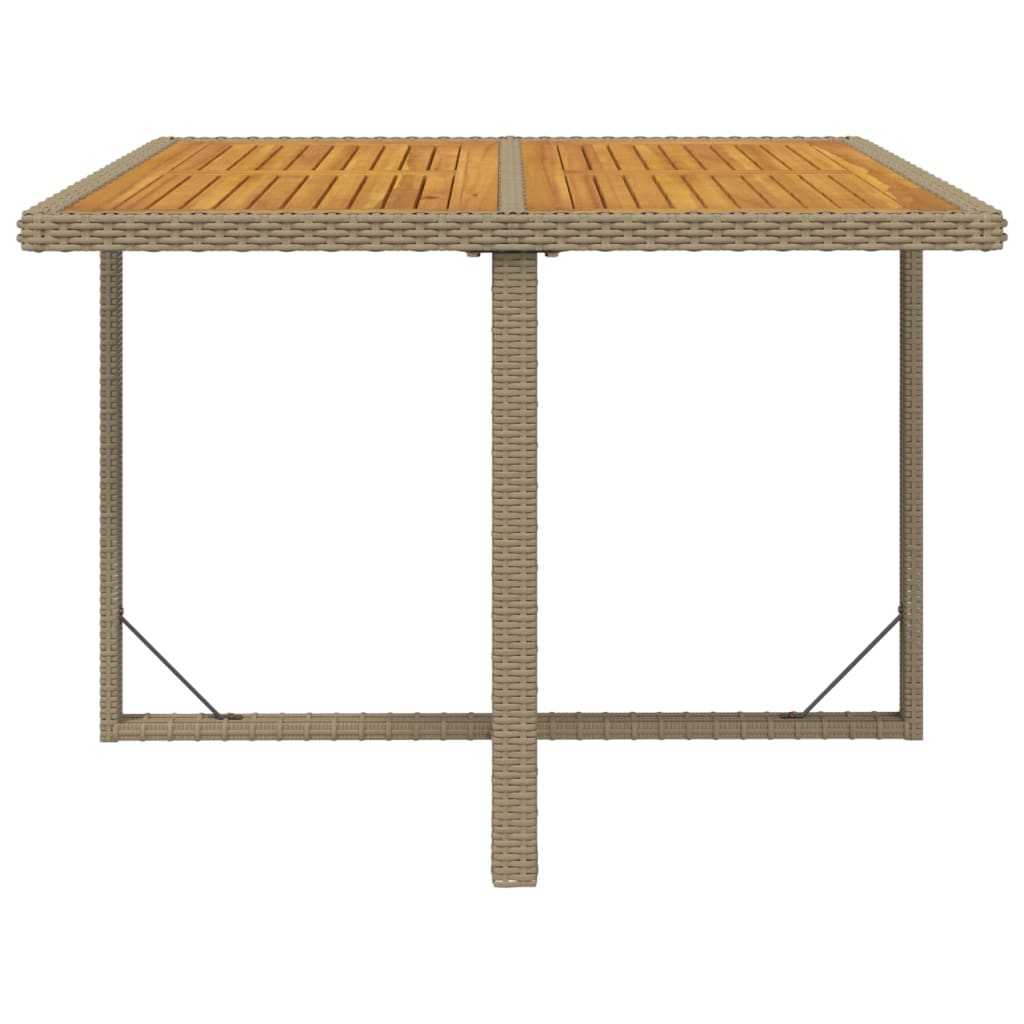 Set da Pranzo da Giardino 5 pz con Cuscini Beige in Polyrattan - homemem39